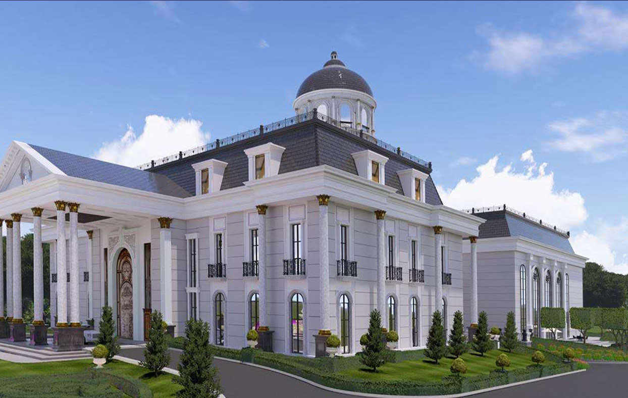 Neo-classical building night effects