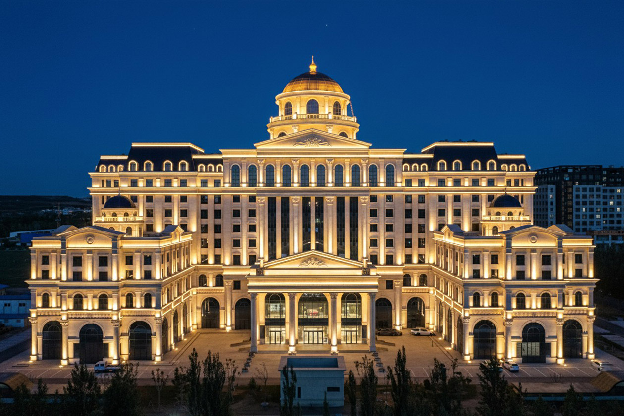 European architecture lighting effects